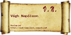 Végh Napóleon névjegykártya